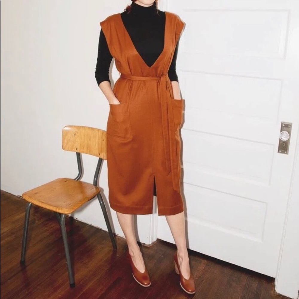 Revelle Collection Rust Cotton Twill Studio Dress Size Medium